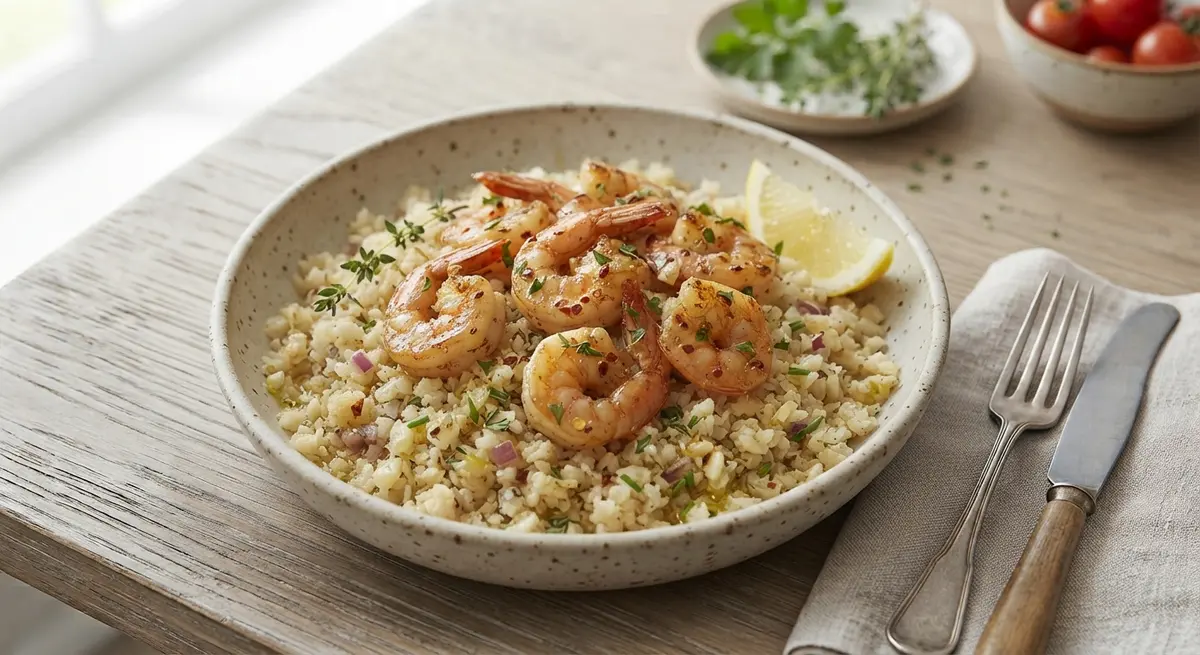Garlic Shrimp Cauliflower Rice